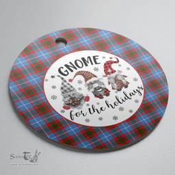 Scottish Pennycook (Edinburgh) Clan Tartan Ceramic Ornament - Gnome Round Style Scottish Plaid Tartan Plaid