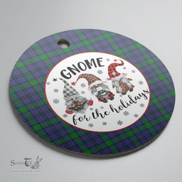 Scottish Hope Clan Tartan Ceramic Ornament - Gnome Round Style Scottish Plaid Tartan Plaid