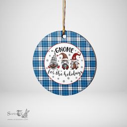 Scottish Strathclyde District Clan Tartan Ceramic Ornament - Gnome Round Style Scottish Plaid Tartan Plaid