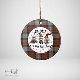 Scottish MacRae Hunting Weathered Clan Tartan Ceramic Ornament - Gnome Round Style Scottish Plaid Tartan Plaid