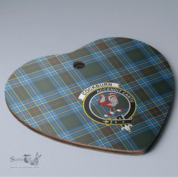 Scottish Cockburn Modern Clan Tartan Ceramic Ornament - Crest Heart Style Scottish Plaid Tartan Plaid