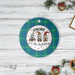 Scottish Hamilton Hunting Ancient Clan Tartan Ceramic Ornament - Gnome Round Style Scottish Plaid Tartan Plaid