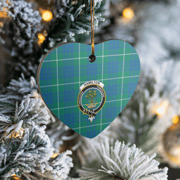 Scottish Hamilton Hunting Ancient Clan Tartan Ceramic Ornament - Crest Heart Style Scottish Plaid Tartan Plaid