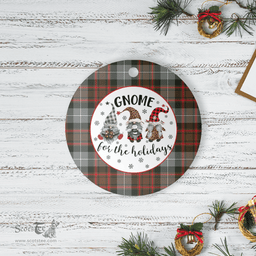 Scottish MacRae Hunting Weathered Clan Tartan Ceramic Ornament - Gnome Round Style Scottish Plaid Tartan Plaid