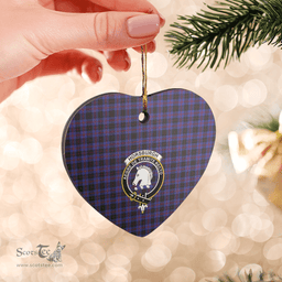 Scottish Horsburgh Clan Tartan Ceramic Ornament - Crest Heart Style Scottish Plaid Tartan Plaid