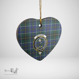 Scottish MacInnes Modern Clan Tartan Ceramic Ornament - Crest Heart Style Scottish Plaid Tartan Plaid