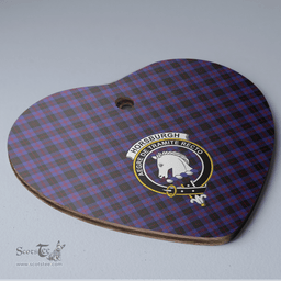 Scottish Horsburgh Clan Tartan Ceramic Ornament - Crest Heart Style Scottish Plaid Tartan Plaid