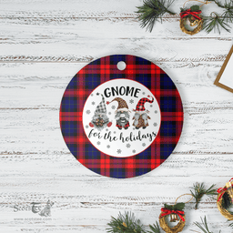 Scottish MacLachlan Modern Clan Tartan Ceramic Ornament - Gnome Round Style Scottish Plaid Tartan Plaid