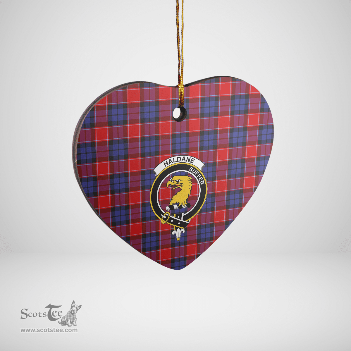 Scottish Haldane 1 Clan Tartan Ceramic Ornament - Crest Heart Style Scottish Plaid Tartan Plaid