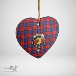 Scottish Haldane 1 Clan Tartan Ceramic Ornament - Crest Heart Style Scottish Plaid Tartan Plaid