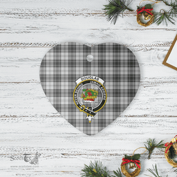 Scottish Douglas Grey Modern Clan Tartan Ceramic Ornament - Crest Heart Style Scottish Plaid Tartan Plaid