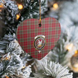 Scottish Lindsay Weathered Clan Tartan Ceramic Ornament - Crest Heart Style Scottish Plaid Tartan Plaid