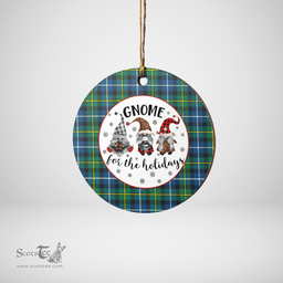 Scottish MacNeill of Barra Ancient Clan Tartan Ceramic Ornament - Gnome Round Style Scottish Plaid Tartan Plaid