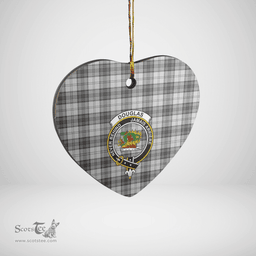Scottish Douglas Grey Modern Clan Tartan Ceramic Ornament - Crest Heart Style Scottish Plaid Tartan Plaid