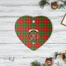 Scottish Lennox Clan Tartan Ceramic Ornament - Crest Heart Style Scottish Plaid Tartan Plaid