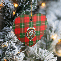 Scottish Lennox Modern Clan Tartan Ceramic Ornament - Crest Heart Style Scottish Plaid Tartan Plaid