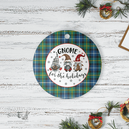 Scottish MacNeill of Barra Ancient Clan Tartan Ceramic Ornament - Gnome Round Style Scottish Plaid Tartan Plaid