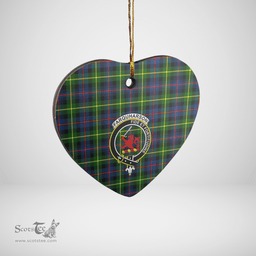 Scottish Farquharson Modern Clan Tartan Ceramic Ornament - Crest Heart Style Scottish Plaid Tartan Plaid
