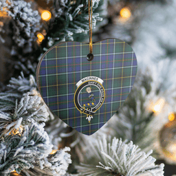 Scottish MacInnes Modern Clan Tartan Ceramic Ornament - Crest Heart Style Scottish Plaid Tartan Plaid