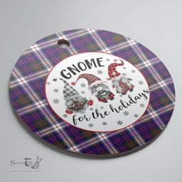 Scottish MacDonald Dress Modern Clan Tartan Ceramic Ornament - Gnome Round Style Scottish Plaid Tartan Plaid