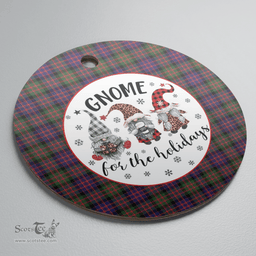 Scottish MacDonald Modern Clan Tartan Ceramic Ornament - Gnome Round Style Scottish Plaid Tartan Plaid