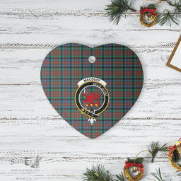 Scottish MacDuff Hunting Ancient Clan Tartan Ceramic Ornament - Crest Heart Style Scottish Plaid Tartan Plaid