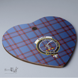 Scottish Elliot Modern Clan Tartan Ceramic Ornament - Crest Heart Style Scottish Plaid Tartan Plaid