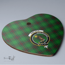 Scottish Kinloch Clan Tartan Ceramic Ornament - Crest Heart Style Scottish Plaid Tartan Plaid