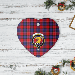 Scottish Haldane 1 Clan Tartan Ceramic Ornament - Crest Heart Style Scottish Plaid Tartan Plaid