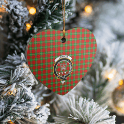 Scottish Lennox Clan Tartan Ceramic Ornament - Crest Heart Style Scottish Plaid Tartan Plaid