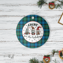 Scottish Smith Ancient Clan Tartan Ceramic Ornament - Gnome Round Style Scottish Plaid Tartan Plaid