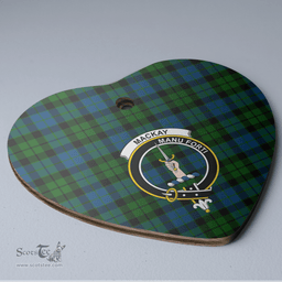 Scottish MacKay ModernClan Tartan Ceramic Ornament - Crest Heart Style Scottish Plaid Tartan Plaid
