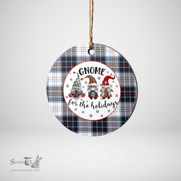 Scottish MacRae Dress Modern Clan Tartan Ceramic Ornament - Gnome Round Style Scottish Plaid Tartan Plaid