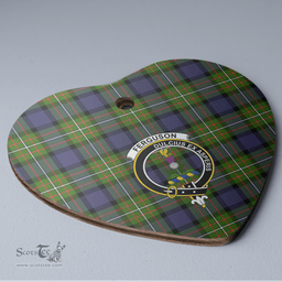 Scottish Fergusson Modern Clan Tartan Ceramic Ornament - Crest Heart Style Scottish Plaid Tartan Plaid