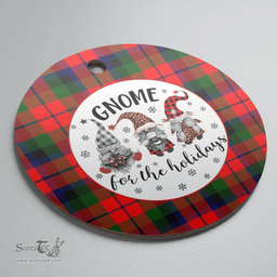 Scottish MacNaughton Modern Clan Tartan Ceramic Ornament - Gnome Round Style Scottish Plaid Tartan Plaid