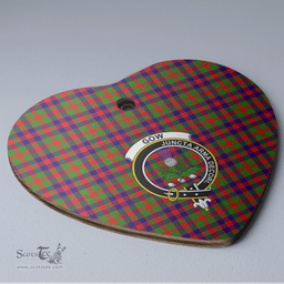 Scottish Gow of Skeoch Clan Tartan Ceramic Ornament - Crest Heart Style Scottish Plaid Tartan Plaid