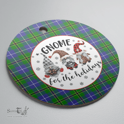 Scottish Turnbull Hunting Clan Tartan Ceramic Ornament - Gnome Round Style Scottish Plaid Tartan Plaid