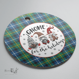 Scottish MacNeill of Barra Ancient Clan Tartan Ceramic Ornament - Gnome Round Style Scottish Plaid Tartan Plaid