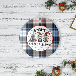 Scottish MacRae Dress Modern Clan Tartan Ceramic Ornament - Gnome Round Style Scottish Plaid Tartan Plaid