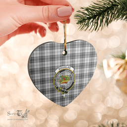 Scottish Douglas Grey Modern Clan Tartan Ceramic Ornament - Crest Heart Style Scottish Plaid Tartan Plaid