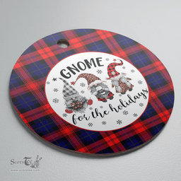 Scottish MacLachlan Modern Clan Tartan Ceramic Ornament - Gnome Round Style Scottish Plaid Tartan Plaid