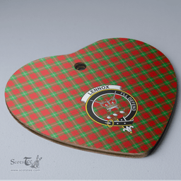 Scottish Lennox Clan Tartan Ceramic Ornament - Crest Heart Style Scottish Plaid Tartan Plaid