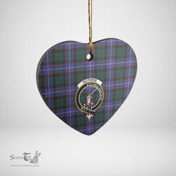 Scottish Guthrie Modern Clan Tartan Ceramic Ornament - Crest Heart Style Scottish Plaid Tartan Plaid