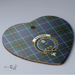 Scottish MacInnes Modern Clan Tartan Ceramic Ornament - Crest Heart Style Scottish Plaid Tartan Plaid