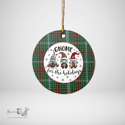 Scottish Gayre Clan Tartan Ceramic Ornament - Gnome Round Style Scottish Plaid Tartan Plaid