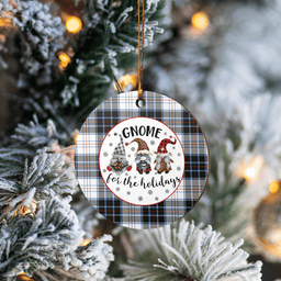 Scottish MacRae Dress Modern Clan Tartan Ceramic Ornament - Gnome Round Style Scottish Plaid Tartan Plaid