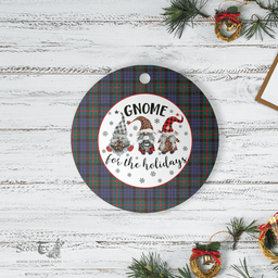 Scottish Fletcher of Dunans Clan Tartan Ceramic Ornament - Gnome Round Style Scottish Plaid Tartan Plaid