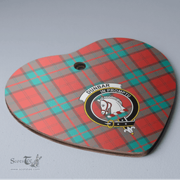 Scottish Dunbar Ancient Clan Tartan Ceramic Ornament - Crest Heart Style Scottish Plaid Tartan Plaid