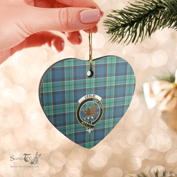 Scottish Leslie Hunting Ancient Clan Tartan Ceramic Ornament - Crest Heart Style Scottish Plaid Tartan Plaid