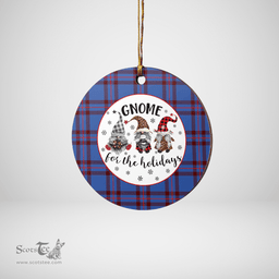 Scottish Elliot Modern Clan Tartan Ceramic Ornament - Gnome Round Style Scottish Plaid Tartan Plaid
